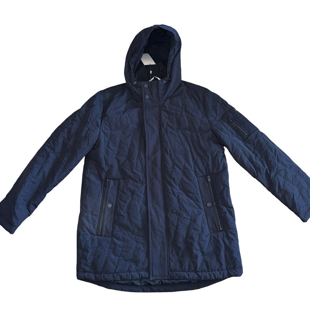 NWT Marc New York by Andrew Marc‎ Men's Foley Hooded Parka Jacket Navy Large